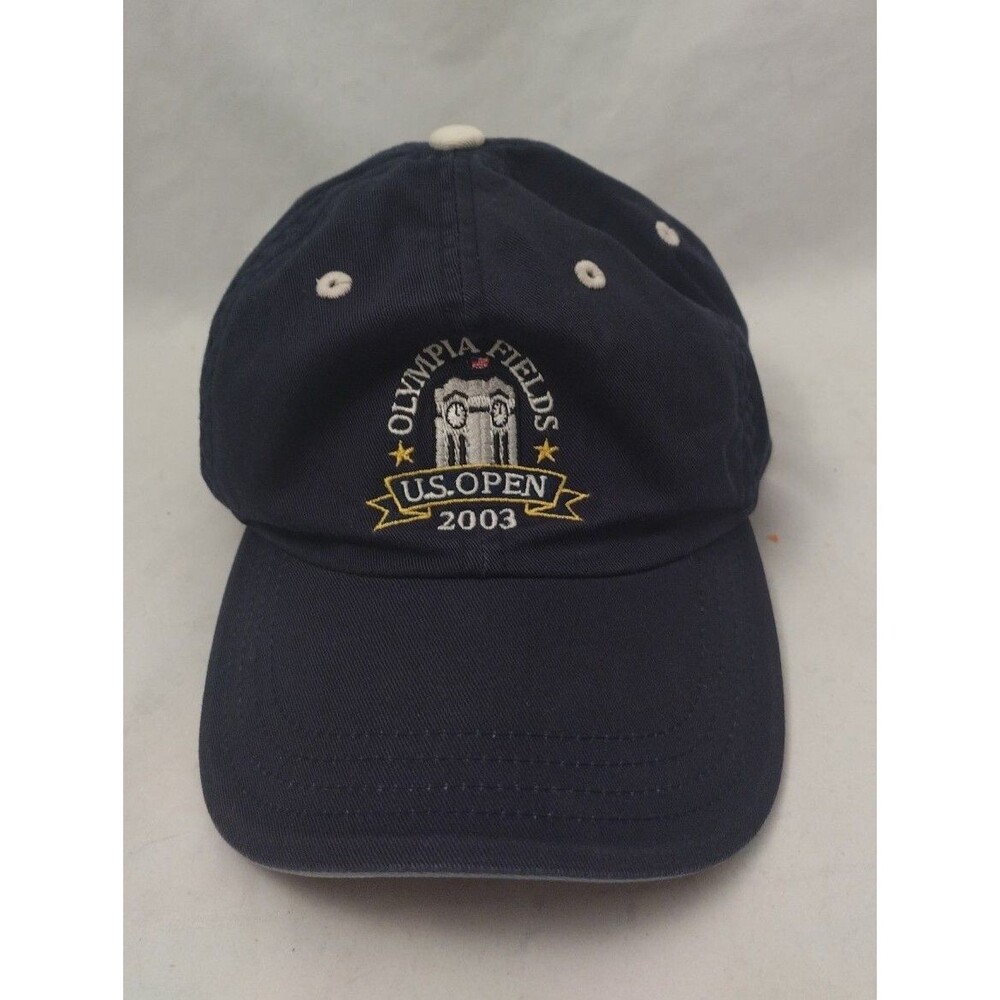 Vintage US Open Hat Mens One Size Black Golf 2003 Olympia Fields Strap
